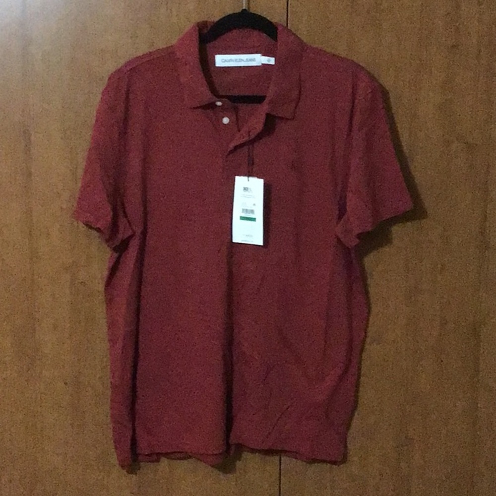 Calvin Klein Short Sleeved Polo-Rosewood